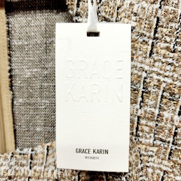 Grace Karin Womens Tweed Cap Sleeve Sheath Dress Back Zipper & Lining size XL - Picture 10 of 11